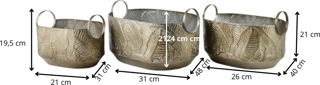 Sada 3 ks květináčů MARINA X hnědá