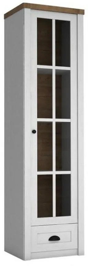 Vitrína Prowansja W1S borovica andersen/dub lefkas