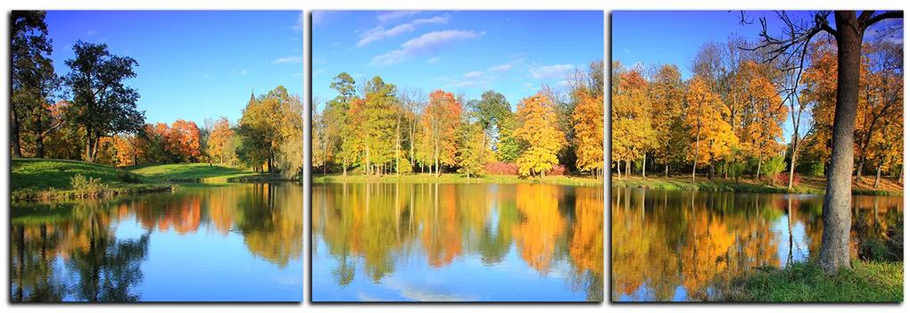 Obraz na plátne - Jesenný park - panoráma 5175B (150x50 cm)