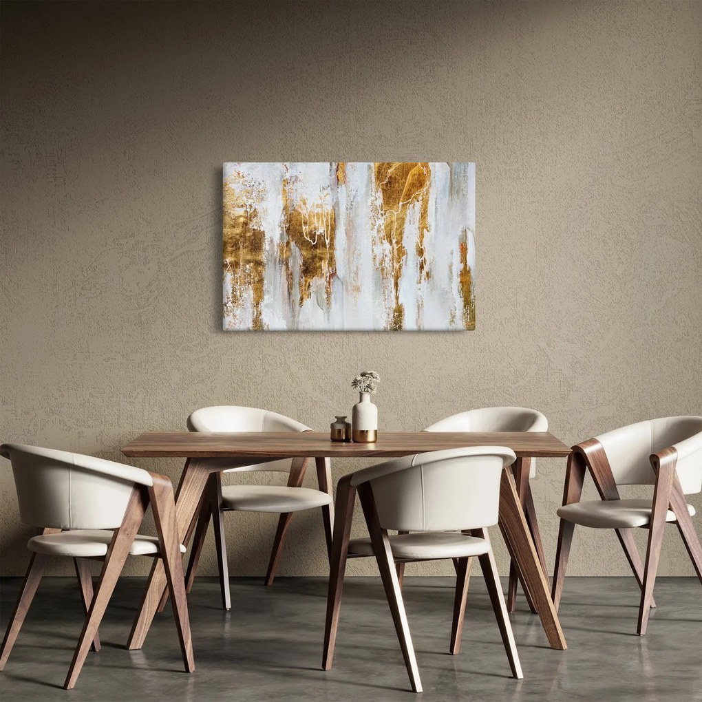 Obraz - Abstrakcia so zlatou (90x60 cm)