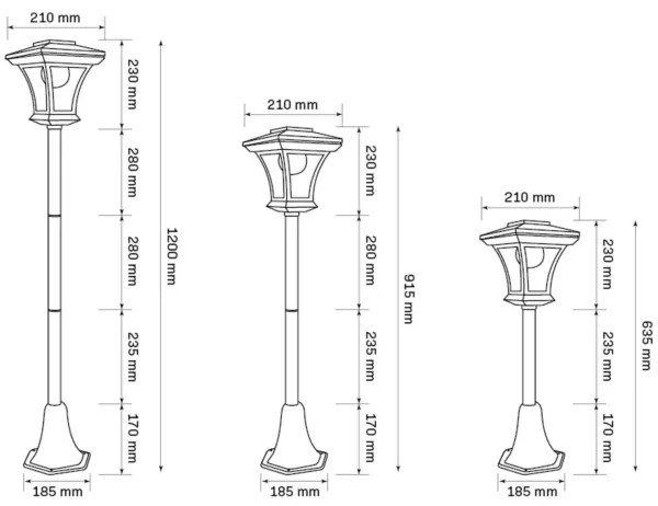LED Solárna lampa TIRANA LED/1,6W/1,2V 600 mAh IP44 čierna