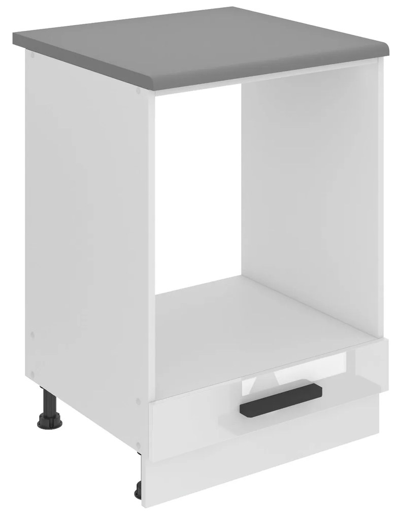 Kuchynská skrinka Belini Premium Full Version spodná pre vstavanú rúru 60 cm biely lesk s pracovnou doskou