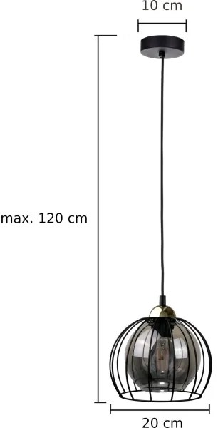 Luster na lanku SOLO BLACK 1xE27/60W230V čierna/zlatá