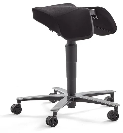 Sedlová stolička EPSOM, s hojdacím mechanizmom, čierna