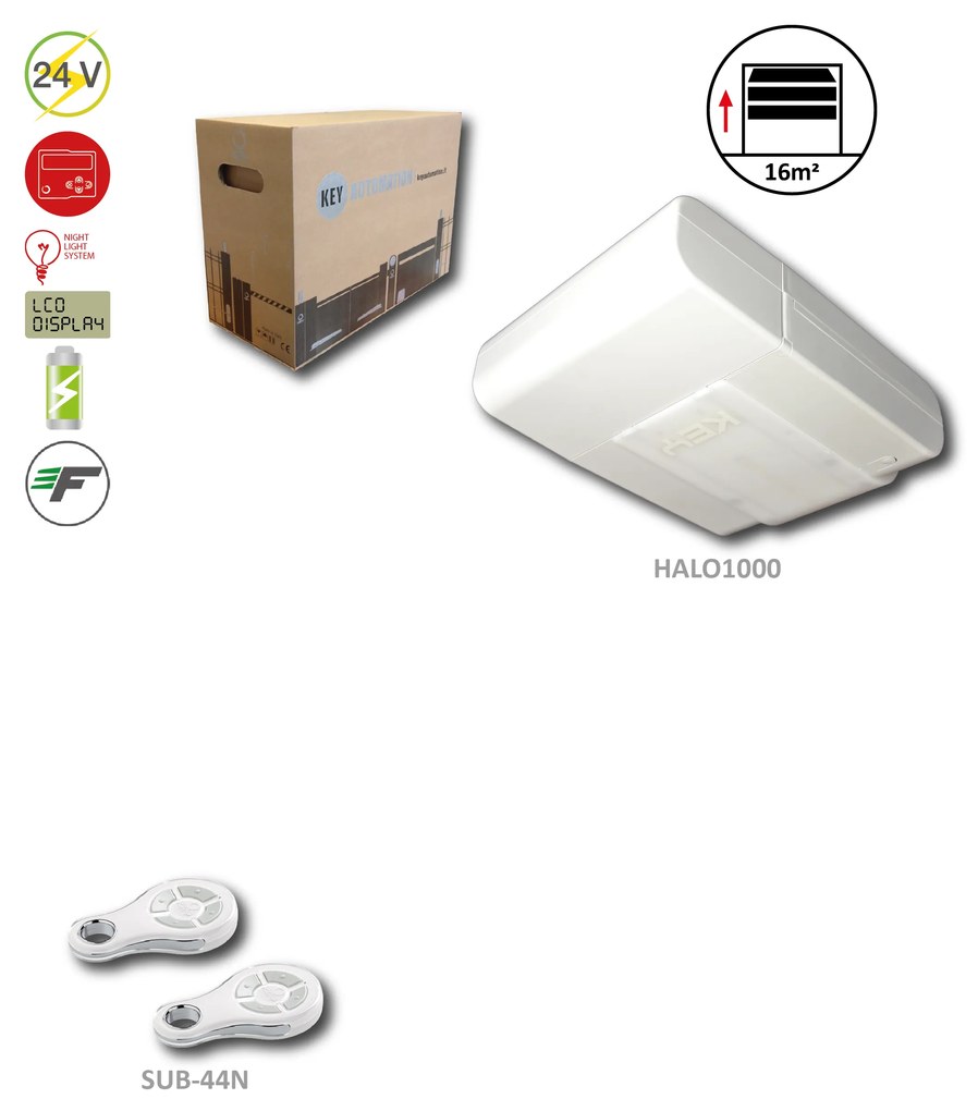 Key Automation HALO 1200N pohon pre sekcionálnu bránu do 16m2/130kg