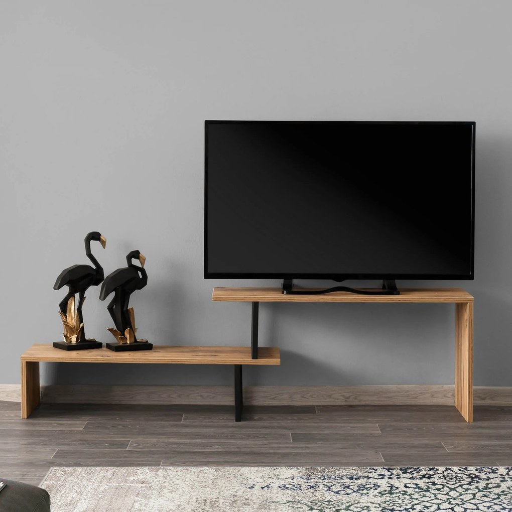 TV stolík/skrinka Ornelia (Čierna + Borovica). Vlastná spoľahlivá doprava až k Vám domov. 1072074