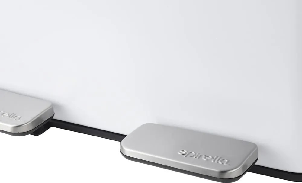 Matne biely oceľový odpadkový kôš 2x20 l na triedený odpad/nášľapný Aliya – Spirella