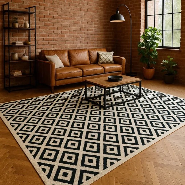 Koberec POLO čierny / biely