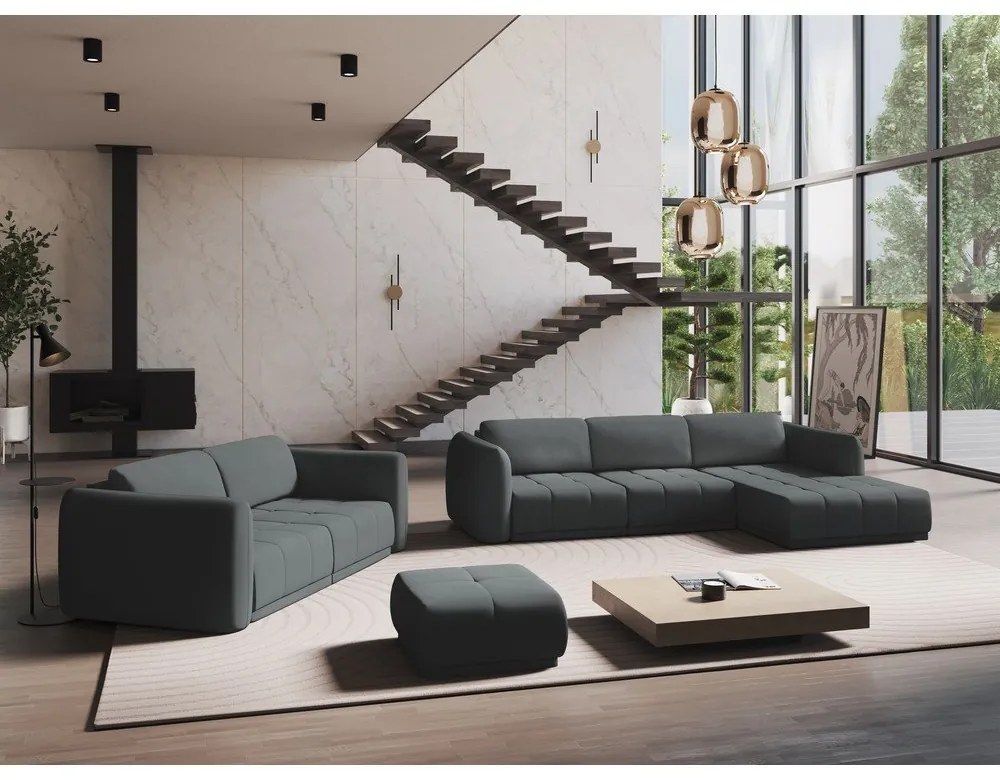 Tmavosivá rohová pohovka (pravý roh) Hoku – Makamii