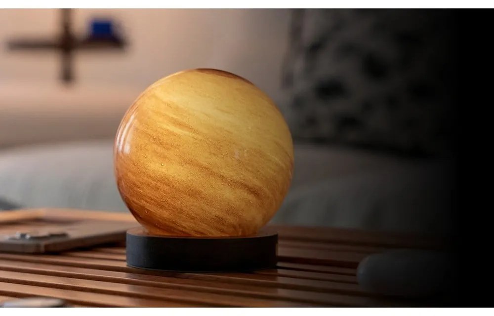 Tmavohnedá svetelná dekorácia na USB ø 12 cm Sand Storm – Gingko