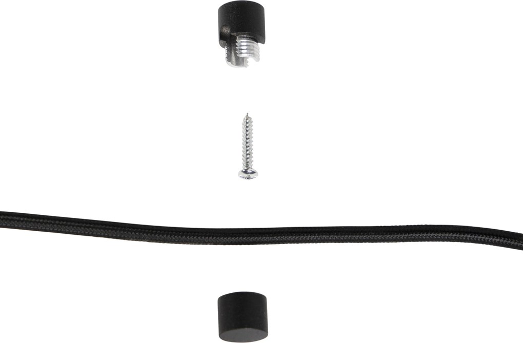 Závesná lampa čierna so zástrčkou a oranžovým tienidlom so zlatým interiérom 35cm - Cavalux