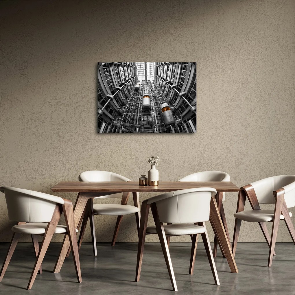 Obraz výťahu v budove (70x50 cm)