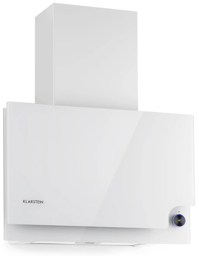 Klarstein Amelia, digestor, 60 cm, nástenný, 586 m³/h, LED, otočné dotykové ovládanie, biely