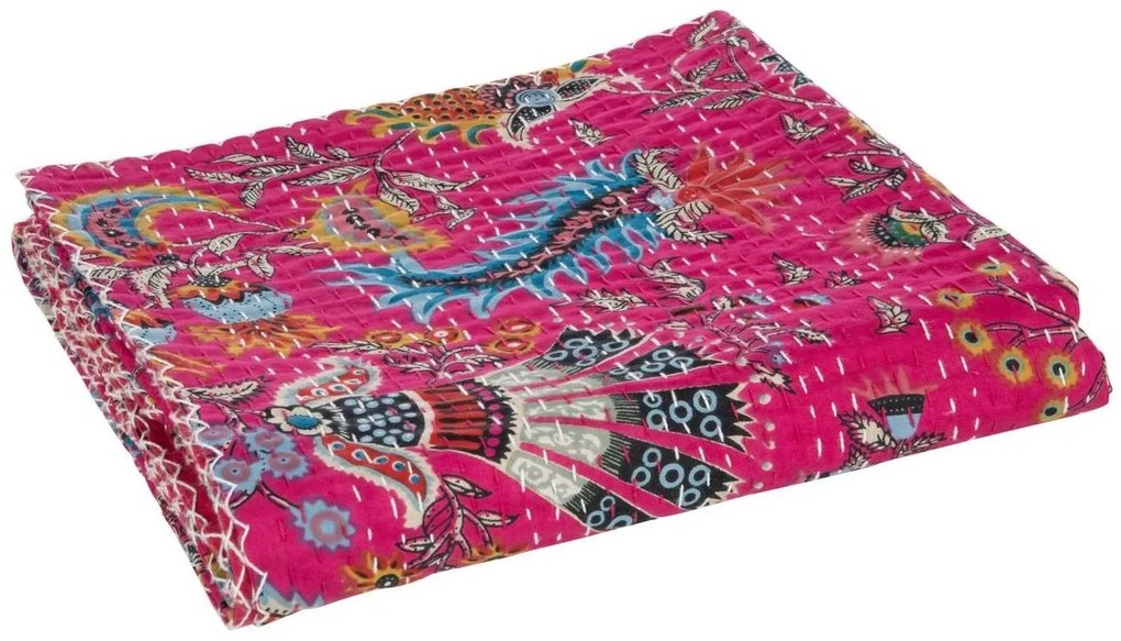 Ružový bavlnený pléd s prešívaním Beach Plaid - 180*130 cm