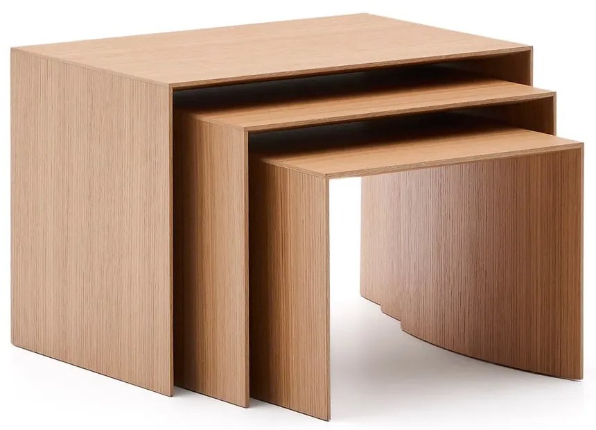 Odkladacie stolíky v súprave 3 ks v dekore duba 40x60 cm Litto – Kave Home