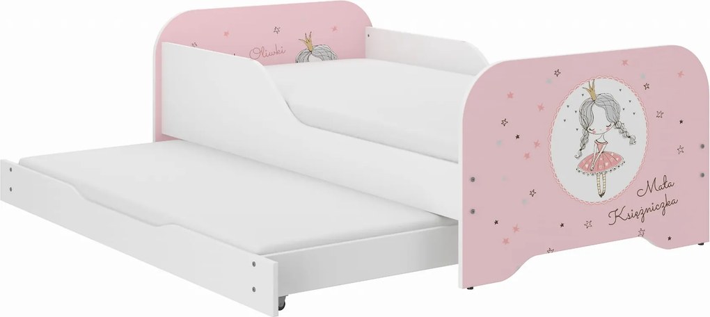 Wooden Toys Detská posteľ MIKI 160x80 PRINCEZNÁ s funkciou spania