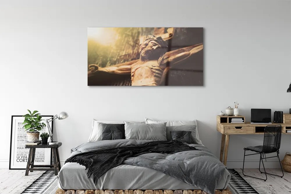 Obraz na akrylátovom skle Ježiš z dreva 140x70 cm