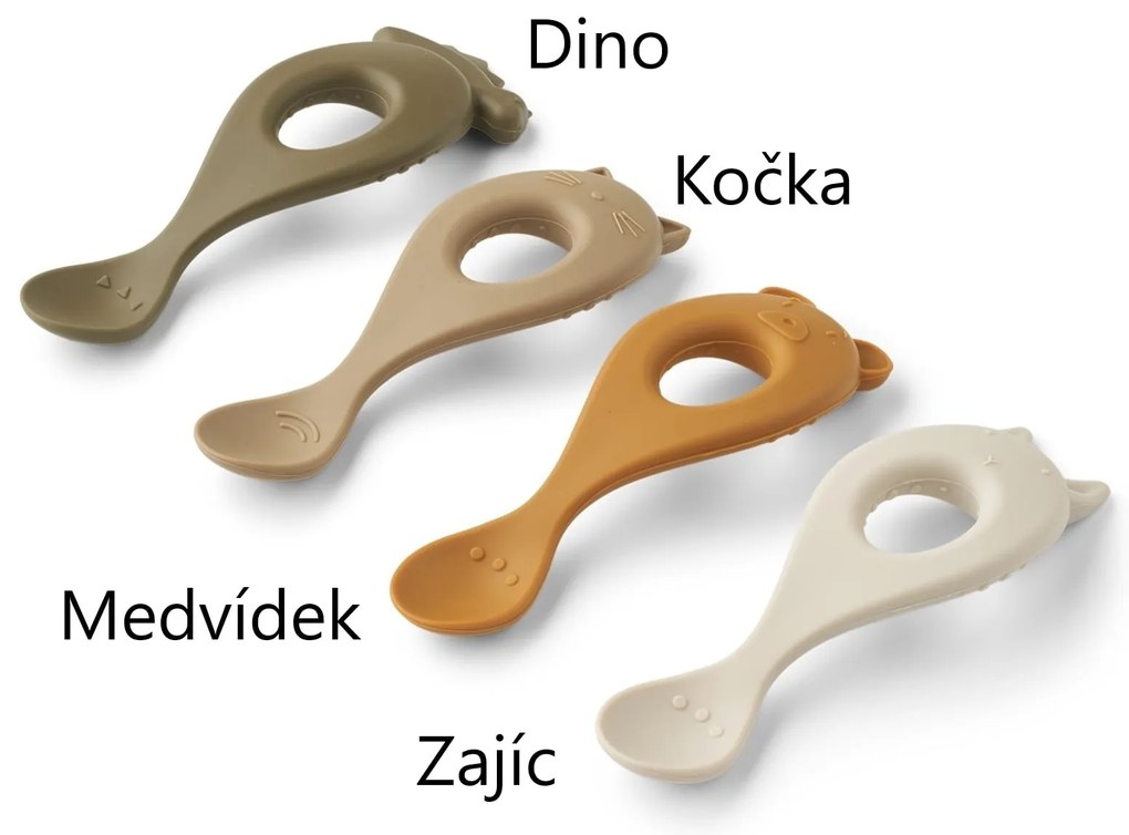 LIEWOOD Detská lyžička Liva Sandy Multi Mix Dino
