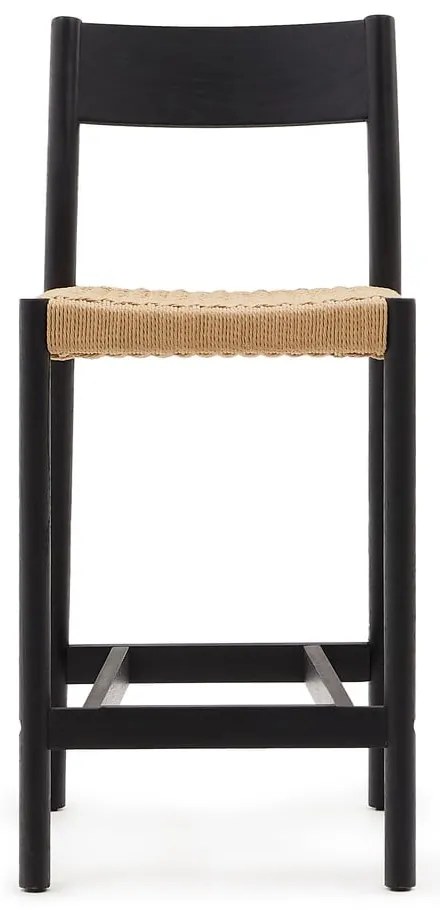 Čierna/v prírodnej farbe barová stolička z dubového dreva (výška sedadla 65 cm) Yalia – Kave Home