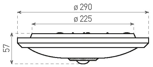 LED stropné svietidlo s čidlom a núdzovým modulom MANA LED/12W/230V 4000K