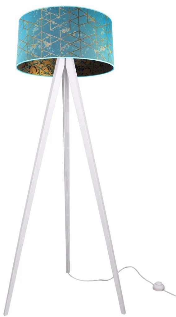 Stojacia lampa Werona, 1x textilné tienidlo so vzorom (výber zo 6 farieb), (výber zo 6 farieb konštrukcie)