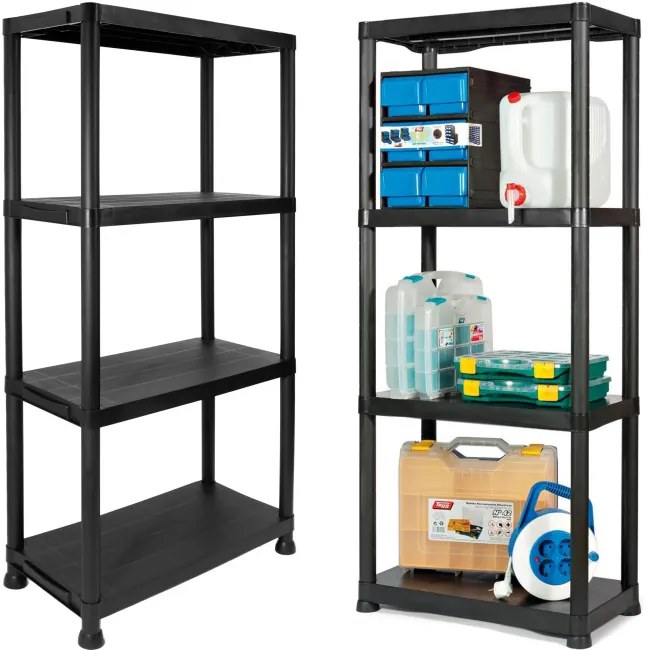 Plastový regál IRVING 131x61x31 cm čierny