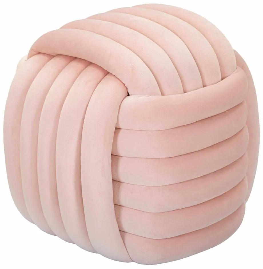 Svetloružový zamatový taburet Softy – Mauro Ferretti