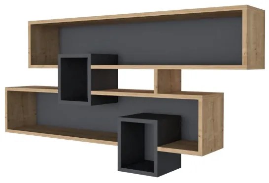 Nástenná polica KAREN 120x72,2 cm hnedá/antracit