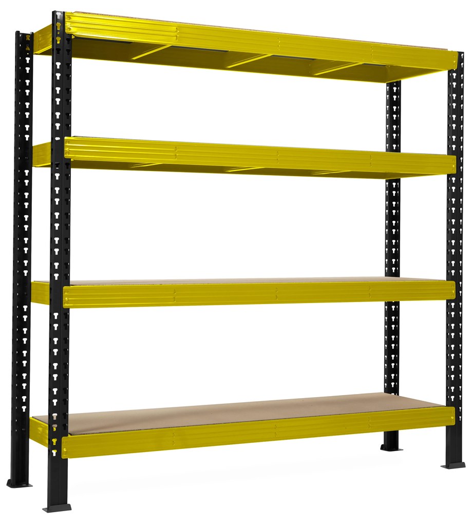 Trestles Nekonečný priemyselný regál 1800x2200x800, 4 police Farba: červená a čierna