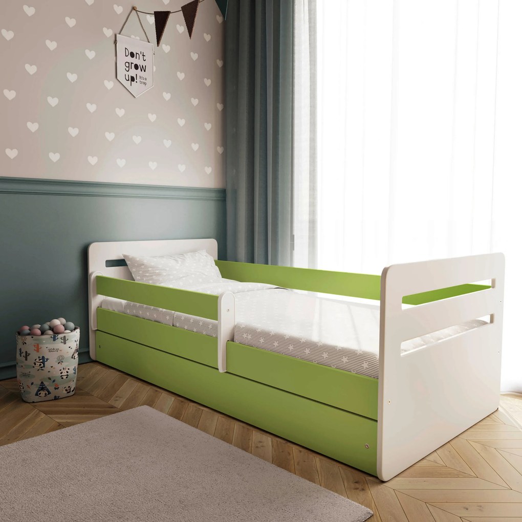 XXXLutz POSTEĽ PRE DETI A MLÁDEŽ 80/160 cm, zelená, biela MID.YOU - Detské izby - 002142000314