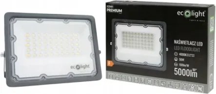 LED reflektor 50W 4000K 5000LM IP65 čierny - neutrálná biela