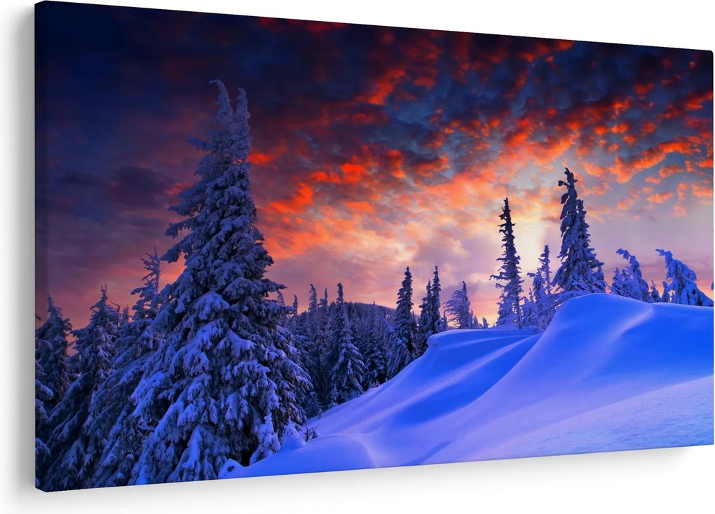 Obraz - Zimný súmrak (90x60 cm)