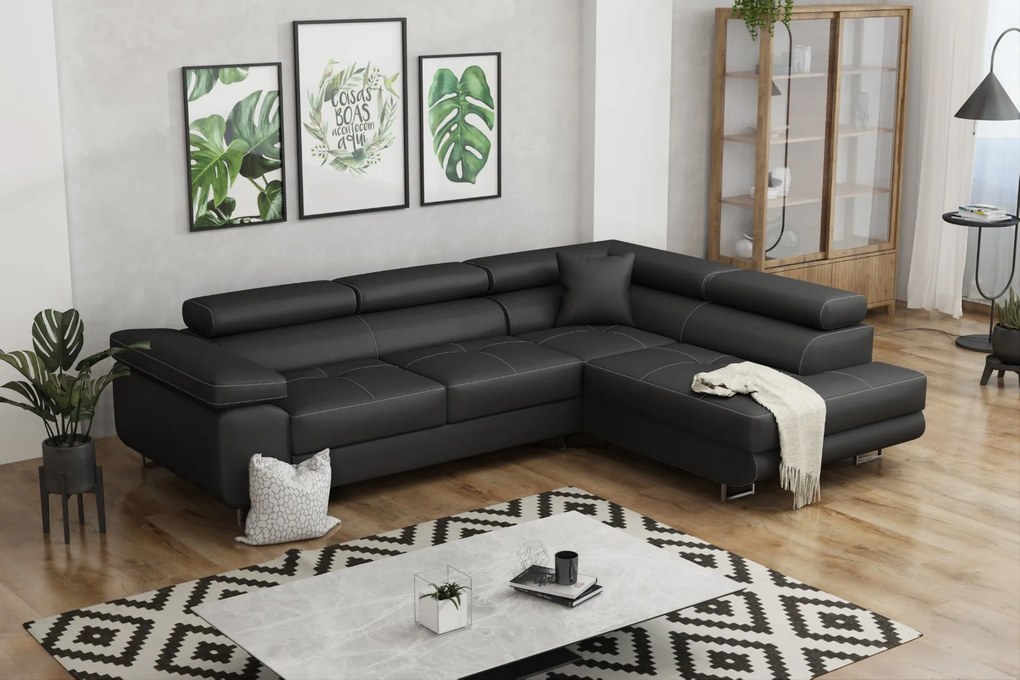 Rohová sedačka NOEL – rozkladacia, úložný priestor | 750 + farieb