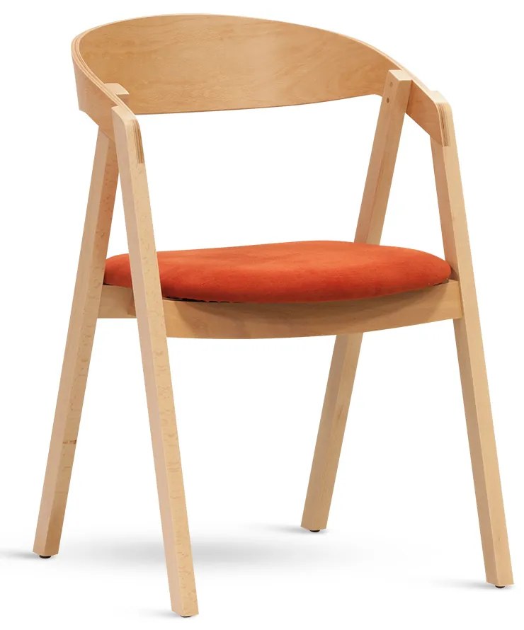 Stima stolička GURU buk s čalúneným sedákom Vyberte odtieň ->: Čierna, Vyberte látku ->: CARABU beige 66