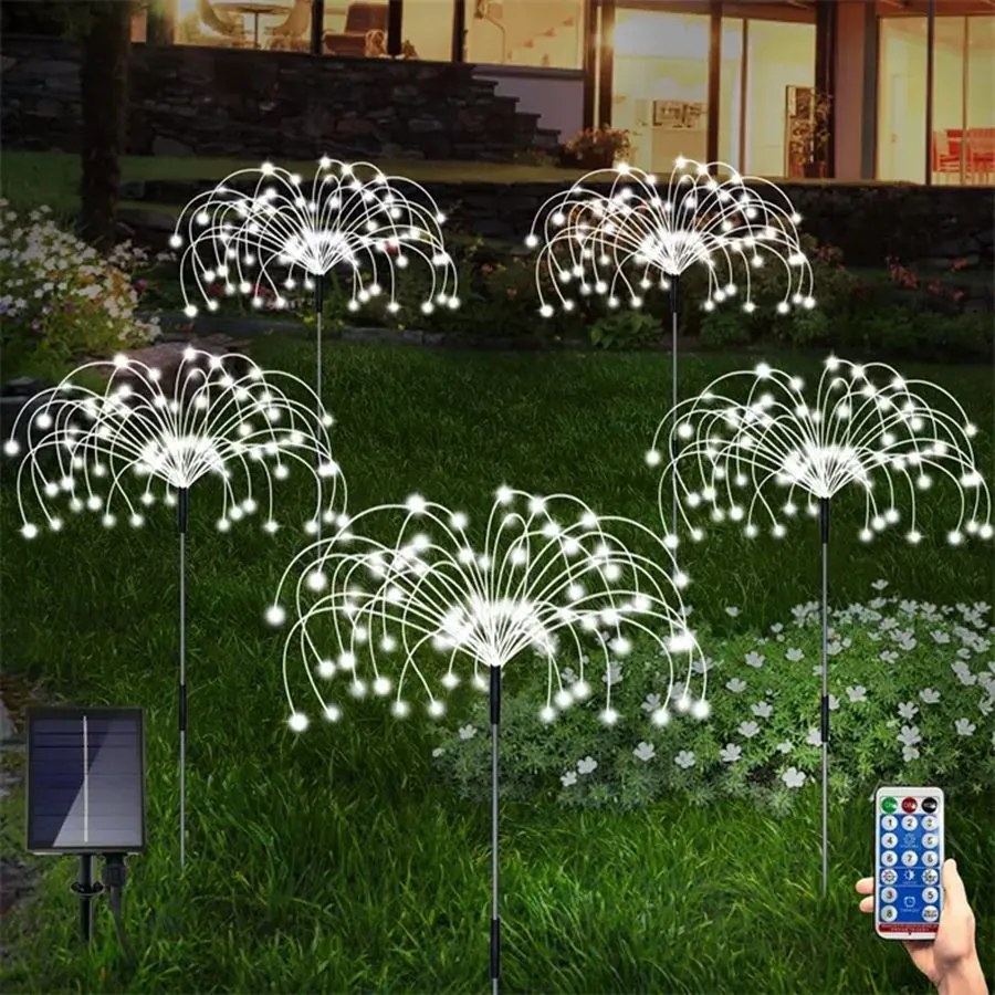 Bluegarden Toolight, LED solárna lampa 90 cm s diaľkovým ovládaním 5ks P60164, strieborná, OGR-05694