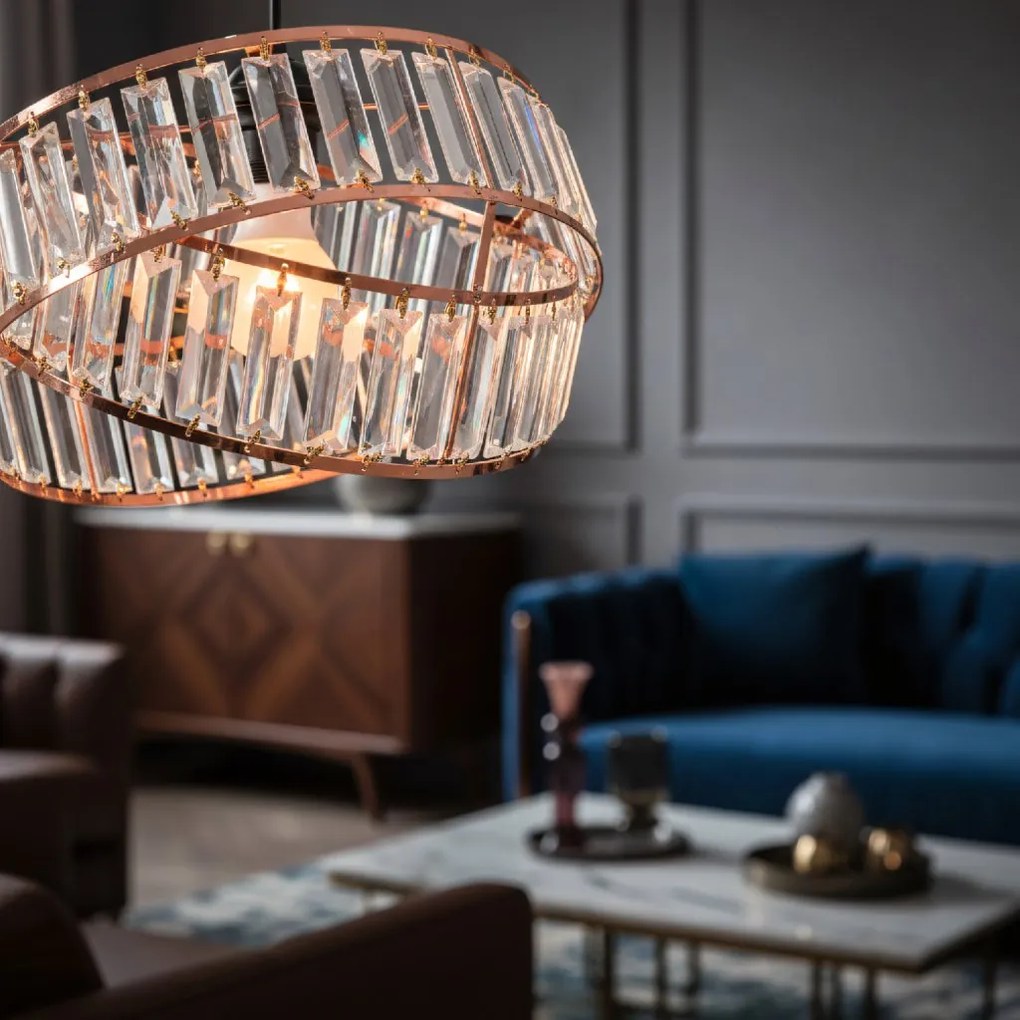 Toolight Toolight, závesné svietidlo 1xE27 APP1105-1CP, ružové zlato, OSW-06329