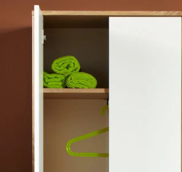 Šatníková skriňa Vincent, dub sonoma/biela