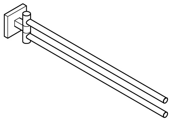 GROHE 409762430 - Držiak uterákov START CUBE 438 mm čierny