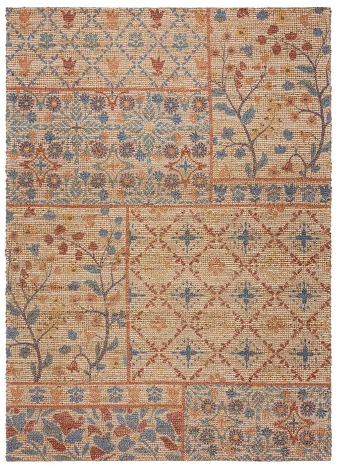 Ručne tkaný koberec s prímesou juty v prírodnej farbe 80x150 cm Taylor Patchwork – Flair Rugs