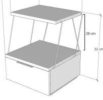 Nočný stolík TEKOBA 52x42 cm biela