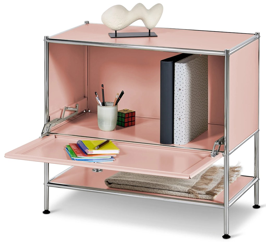 Kovová odkladacia skrinka »CN3« s 1 výklopným priečinkom, staroružová