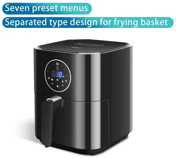 Aigostar - Teplovzdušná fritéza 1500W/230V 3,5l čierna