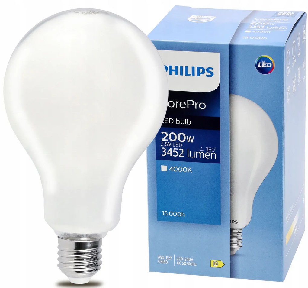 LED žiarovka Philips E27 - 23W - 3452lm - 4000k Corepro Premium