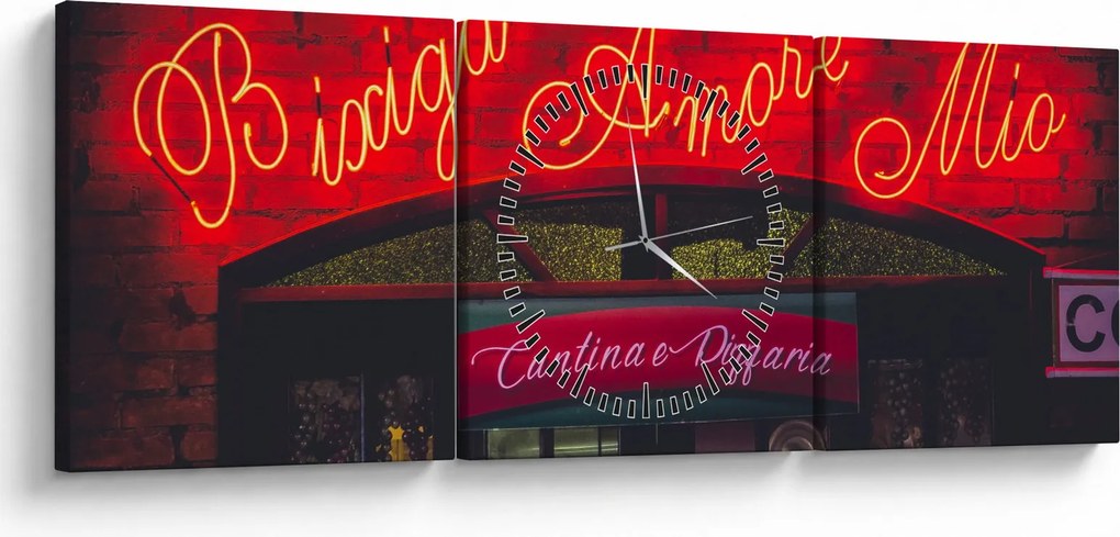 Obraz - Amore Mio (s hodinami) (90x30 cm)