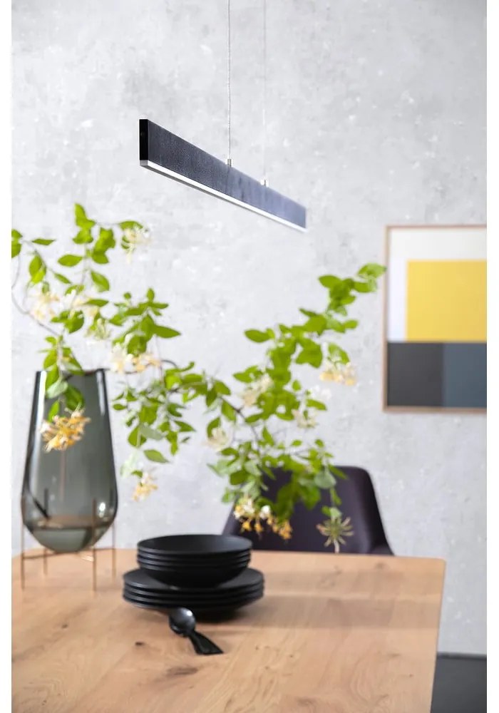 Čierne LED stmievateľné závesné svietidlo Straight – Fischer &amp; Honsel