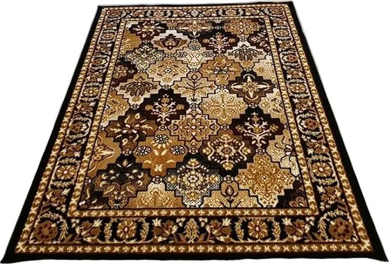 HU Hnedo-čierny klasický koberec Shiraz Bcf Aztek Rozmer: 80x250 cm
