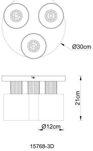 Globo 15768-3D - Prisadené stropné svietidlo ALEIDIS 3xE27/25W/230V pr. 30 cm