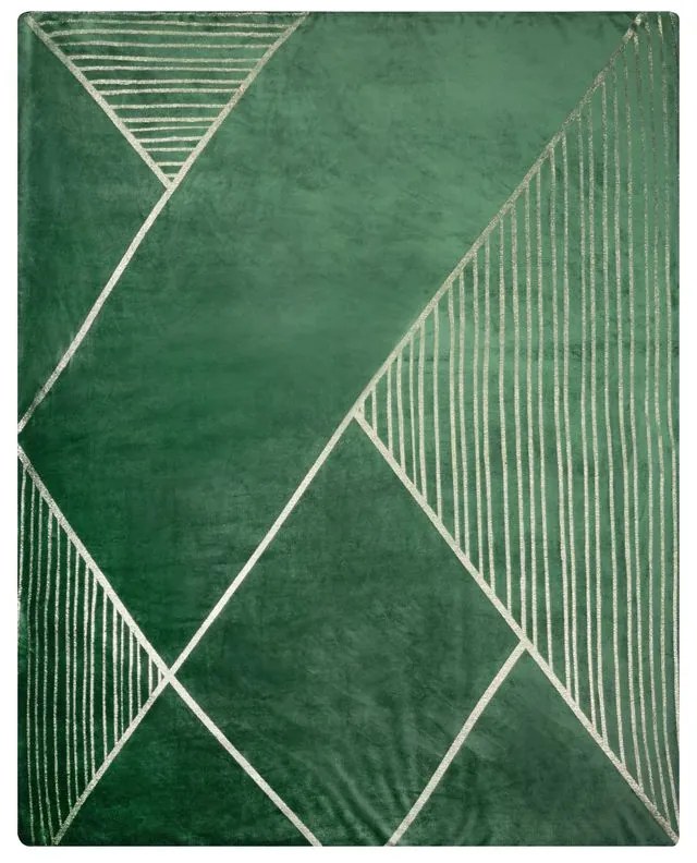 Dekorstudio Deka s geometrickým vzorom GINKO3 150x200cm - tmavozelená Rozmer deky: 150x200cm