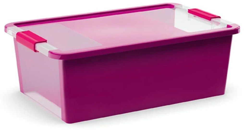 KIS Úložný Bi box M, plastový 26 litrov priehľadný / fialový