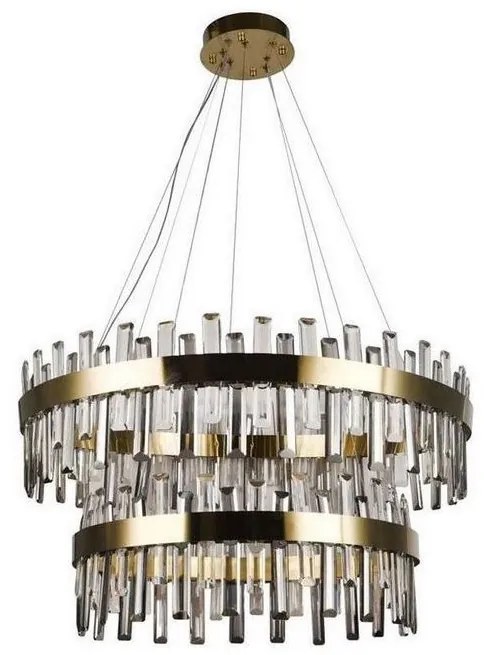 LED Stmievateľný krištáľový luster na lanku LED/190W/230V + diaľkové ovládanie